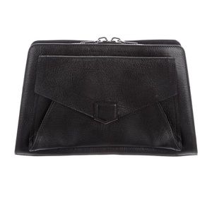 Proenza Schouler PS13 black leather frame clutch